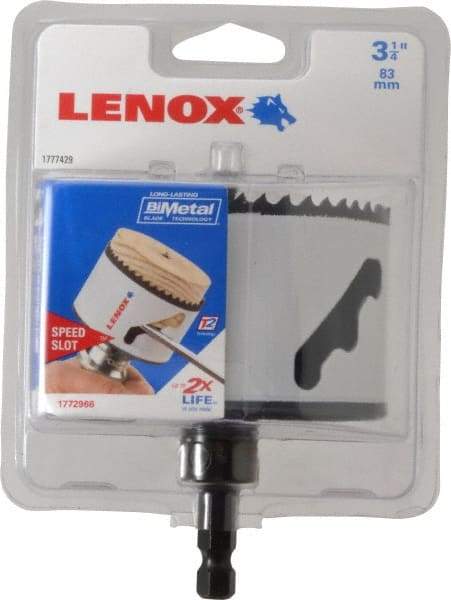 Lenox - 3-1/4" Diam, 1-9/16" Cutting Depth, Hole Saw - Bi-Metal Saw, Toothed Edge - Best Tool & Supply