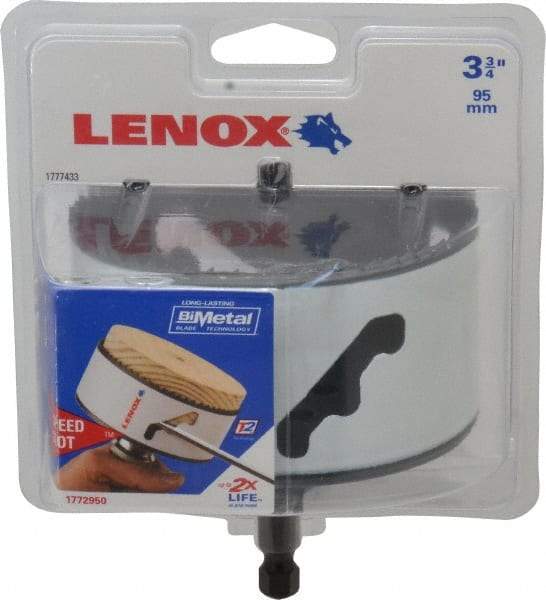 Lenox - 3-3/4" Diam, 1-9/16" Cutting Depth, Hole Saw - Bi-Metal Saw, Toothed Edge - Best Tool & Supply