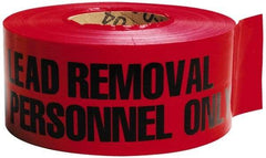 NMC - 1,000' Long x 3" Wide Roll, Polyethylene, Red Barricade Tape - Message: Danger - Lead Removal - Authorized Personnel Only - Best Tool & Supply