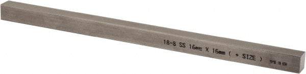 Made in USA - 12" Long, Oversized Key Stock - 18-8 Stainless Steel - Best Tool & Supply