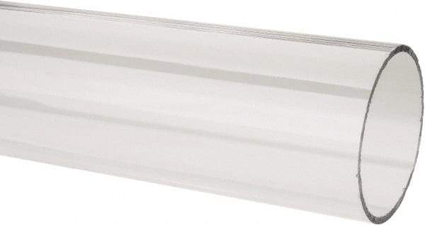 Made in USA - 3 Inch Outside Diameter x 6 Ft. Long, Plastic Round Tube - Acrylic - Best Tool & Supply