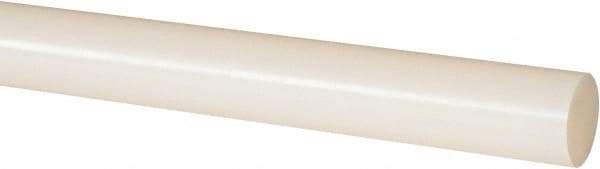 Made in USA - 4' Long, 3/4" Diam, Nylon 6/6 Plastic Rod - Natural (Color) - Best Tool & Supply