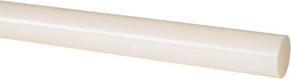 Made in USA - 4' Long, 7/8" Diam, Nylon 6/6 Plastic Rod - Natural (Color) - Best Tool & Supply