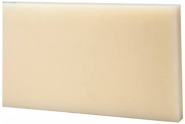 Plastic Bar: Nylon 6/6, 3/8″ Thick, 48″ Long, Natural Color Natural