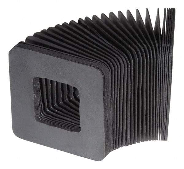 Made in USA - 0.02 Inch Thick, Polyester Square Flexible Bellows - 6 x 6 Inch Inside Square - Best Tool & Supply