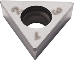 Seco - TCGW21.51 Grade CBN200 PCBN Turning Insert - Uncoated, 60° Triangle, 1/4" Inscr Circle, 3/32" Thick, 1/64" Corner Radius - Best Tool & Supply