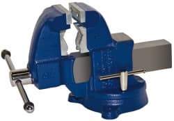 Gibraltar - 3-1/2" Jaw Width x 4" Jaw Opening Capacity, 4-1/2" Throat Depth, Bench & Pipe Combination Vise - 1/8 to 2-1/2" Pipe Capacity, Swivel Base, Bolt Down Attachment, Ductile Iron - Best Tool & Supply