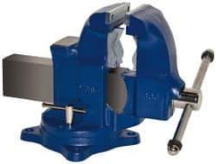 Gibraltar - 5" Jaw Width x 7-1/2" Jaw Opening Capacity, 6" Throat Depth, Bench & Pipe Combination Vise - 1/8 to 4-1/2" Pipe Capacity, Swivel Base, Bolt Down Attachment, Ductile Iron - Best Tool & Supply