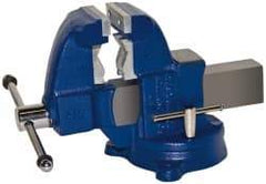 Gibraltar - 3-1/2" Jaw Width x 4" Jaw Opening Capacity, 4-1/2" Throat Depth, Bench & Pipe Combination Vise - 1/8 to 2-1/2" Pipe Capacity, Swivel Base, Bolt Down Attachment, Ductile Iron - Best Tool & Supply