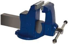 Gibraltar - 6" Jaw Width, 10" Opening Capacity, 6-1/4" Throat Depth, Ductile Iron Stationary Bench Vise - Bolt Down Base Attachment - Best Tool & Supply