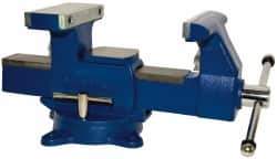 Gibraltar - 6-1/2" Jaw Width x 7" Jaw Opening Capacity, 4" Throat Depth, Bench & Pipe Combination Vise - 1/8 to 3-1/2" Pipe Capacity, Swivel Base, Bolt Down Attachment, Ductile Iron - Best Tool & Supply