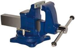 Gibraltar - 5" Jaw Width, 8" Opening Capacity, 5" Throat Depth, Ductile Iron Swivel Bench Vise - Bolt Down Base Attachment - Best Tool & Supply