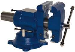 Gibraltar - 5" Jaw Width x 5" Jaw Opening Capacity, 4" Throat Depth, Bench & Pipe Combination Vise - 1/8 to 3-1/2" Pipe Capacity, Swivel Base, Bolt Down Attachment, Ductile Iron - Best Tool & Supply