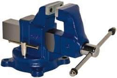 Gibraltar - 3" Jaw Width, 4" Opening Capacity, 3" Throat Depth, Ductile Iron Swivel Bench Vise - Bolt Down Base Attachment - Best Tool & Supply