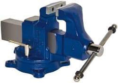 Gibraltar - 4" Jaw Width, 6-1/2" Opening Capacity, 4" Throat Depth, Ductile Iron Swivel Bench Vise - Bolt Down Base Attachment - Best Tool & Supply