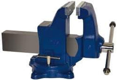 Gibraltar - 6" Jaw Width, 10" Opening Capacity, 6-1/4" Throat Depth, Ductile Iron Swivel Bench Vise - Bolt Down Base Attachment - Best Tool & Supply