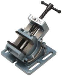 Wilton - 3" Jaw Opening Capacity x 1-1/8" Throat Depth, Angle Drill Press Vise - 3" Wide x 1-1/8" High Jaw, Stationary Base, Standard Speed, 6" OAL x 4" Overall Height, Cast Iron - Best Tool & Supply