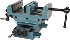 Wilton - 6" Jaw Opening Capacity x 2" Throat Depth, Horizontal Drill Press Vise - 6" Wide x 2" High Jaw, Cross Slide Base, Standard Speed, 9-1/2" OAL x 7-1/4" Overall Height, Cast Iron - Best Tool & Supply