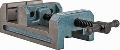 Wilton - 4" Jaw Opening Capacity x 1-1/2" Throat Depth, Horizontal Drill Press Vise - 4" Wide x 1-1/2" High Jaw, Stationary Base, Standard Speed, 7-5/16" OAL x 2-3/4" Overall Height, Cast Iron - Best Tool & Supply