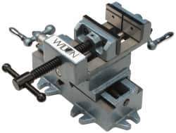 Wilton - 3" Jaw Opening Capacity x 1-1/8" Throat Depth, Horizontal Drill Press Vise - 3" Wide x 1-1/8" High Jaw, Cross Slide Base, Standard Speed, 6" OAL x 5-5/8" Overall Height, Cast Iron - Best Tool & Supply