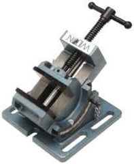 Wilton - 4" Jaw Opening Capacity x 1-1/2" Throat Depth, Angle Drill Press Vise - 4" Wide x 1-1/2" High Jaw, Stationary Base, Standard Speed, 7-1/4" OAL x 4-1/2" Overall Height, Cast Iron - Best Tool & Supply