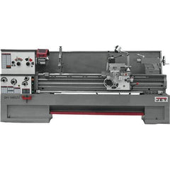 Jet - 18" Swing, 80" Between Centers, 230 Volt, Triple Phase Engine Lathe - 5MT Taper, 7-1/2 hp, 25 to 1,800 RPM, 3-1/8" Bore Diam - Best Tool & Supply