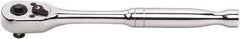 GearWrench - 3/8" Drive Pear Head Quick-Release Ratchet - Full Polish Chrome Finish, 7-7/8" OAL, 45 Gear Teeth, Button Head - Best Tool & Supply