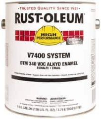 Rust-Oleum - 1 Gal Yellow (New Caterpillar) Gloss Finish Alkyd Enamel Paint - 230 to 425 Sq Ft per Gal, Interior/Exterior, Direct to Metal, <340 gL VOC Compliance - Best Tool & Supply