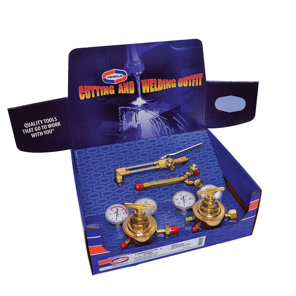 Made in USA - Oxygen/Acetylene Torch Kits; Type: Oxyacetylene ; Maximum Cutting: 8 (Inch); Welding Capacity: 3 (Inch); Maximum Heating Capacity: 5600?F ; Contents: Welding Handle WH360; Cutting Attachment 780A; Oxygen Regulator RV8010; Fuel Gas Regulator - Exact Industrial Supply