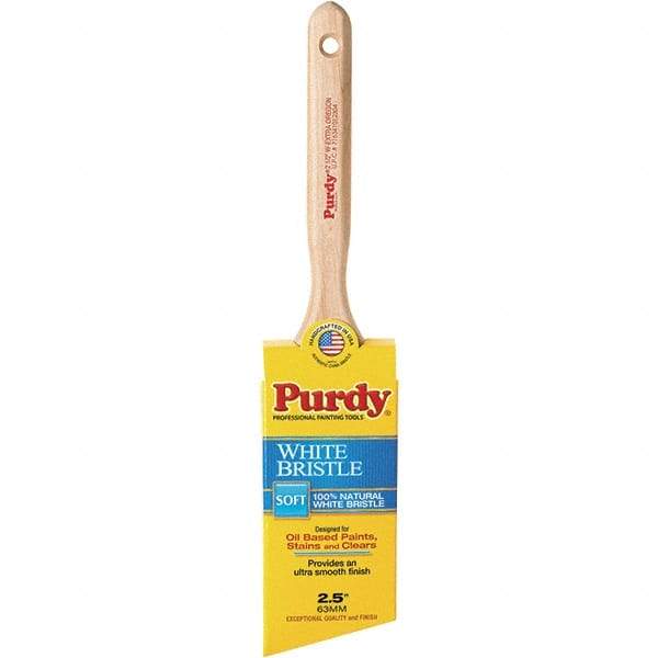 Purdy - 2-1/2" Angled Hog General Purpose Paint Brush - 2-7/8" Bristle Length, 7-1/4" Wood Fluted Handle - Best Tool & Supply