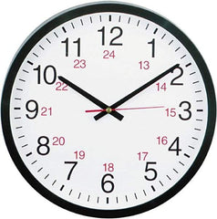 UNIVERSAL - 11-1/2 Inch Diameter, White Face, Dial Wall Clock - Analog Display, Black Case, Runs on AA Battery - Best Tool & Supply