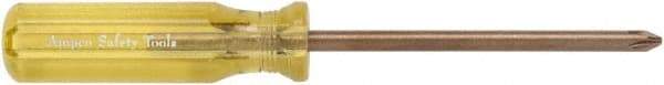 Ampco - #0, 6" OAL, Standard Phillips Screwdriver - 2-23/64" Blade Length, Round Shank, Acetate Handle - Best Tool & Supply