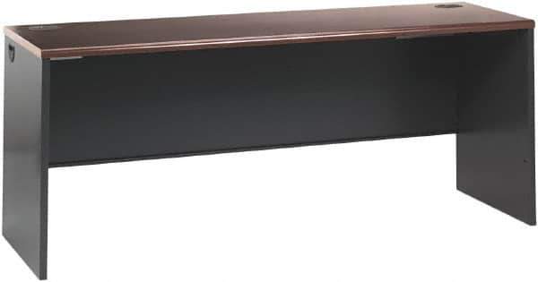 Hon - Steel-Reinforced High-Pressure Laminate/Metal Desk Shell - 60" Wide x 30" Deep x 29" High, Mahogany/Charcoal - Best Tool & Supply