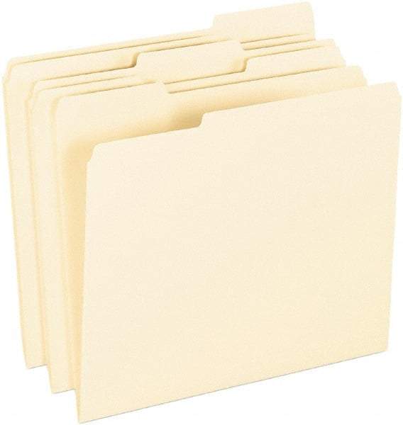 Pendaflex - 8-1/2 x 11", Letter Size, Manila, File Folders with Top Tab - 11 Point Stock, 1/3 Tab Cut Location - Best Tool & Supply