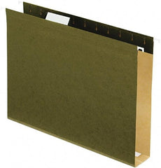 Pendaflex - 8-1/2 x 11", Letter Size, Standard Green, Hanging File Folders with Box Bottom - 11 Point Stock, 1/5 Tab Cut Location - Best Tool & Supply