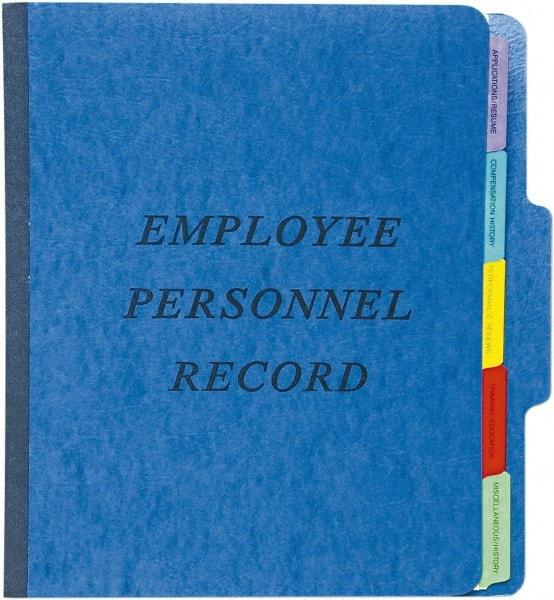 Pendaflex - 8-1/2 x 11", Letter Size, Blue, Personnel File Folder - 11 Point Stock, 1/3 Tab Cut Location - Best Tool & Supply