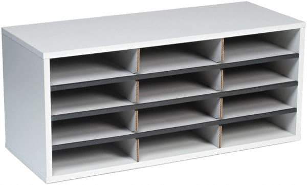 FELLOWES - 29" Long x 11-7/8" High x 11-7/8" Deep, Credenza - Dove Gray, Melamine Laminate Partical Board - Best Tool & Supply