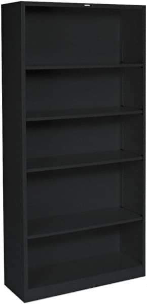 Hon - 6 Shelf, 72" High x 36" Wide Bookcase - 14.19" Deep, Wood Veneer, Medium Oak - Best Tool & Supply