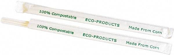 ECO PRODUCTS - Compostable Straws, 7 3/4", Corn Plastic, Clear - Use with Beverages - Best Tool & Supply