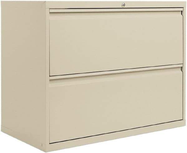 ALERA - 36" Wide x 29" High x 19-1/4" Deep, 2 Drawer Lateral File with Lock - Steel, Putty - Best Tool & Supply