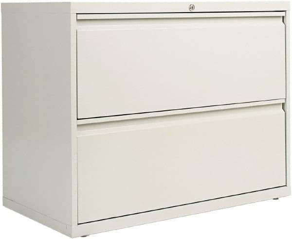 ALERA - 36" Wide x 29" High x 19-1/4" Deep, 2 Drawer Lateral File with Lock - Steel, Light Gray - Best Tool & Supply