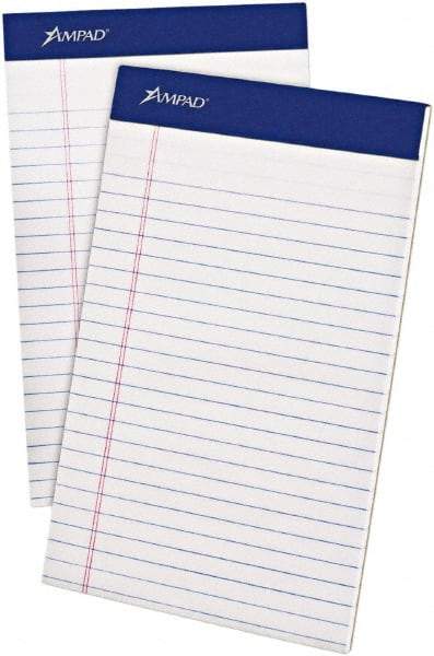 AMPAD - 50 Sheet, 5 x 8", Jr. Legal (Style) Writing Pad - White - Best Tool & Supply