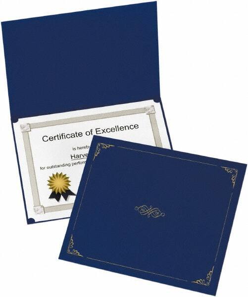 OXFORD - 5 Piece Dark Blue Document Holders-Certificate/Document - 9-3/4" High x 12-1/2" Wide - Best Tool & Supply