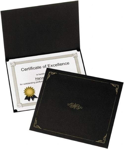 OXFORD - 5 Piece Black Document Holders-Certificate/Document - 9-3/4" High x 12-1/2" Wide - Best Tool & Supply