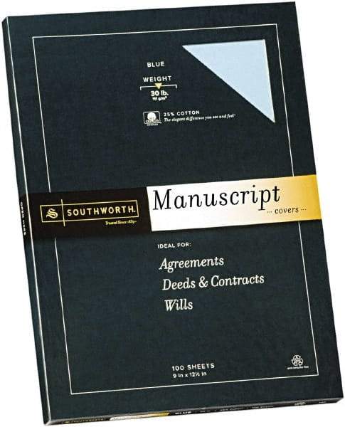 Southworth - 12-1/2" Long x 9" Wide Manuscript Cover - Blue - Best Tool & Supply