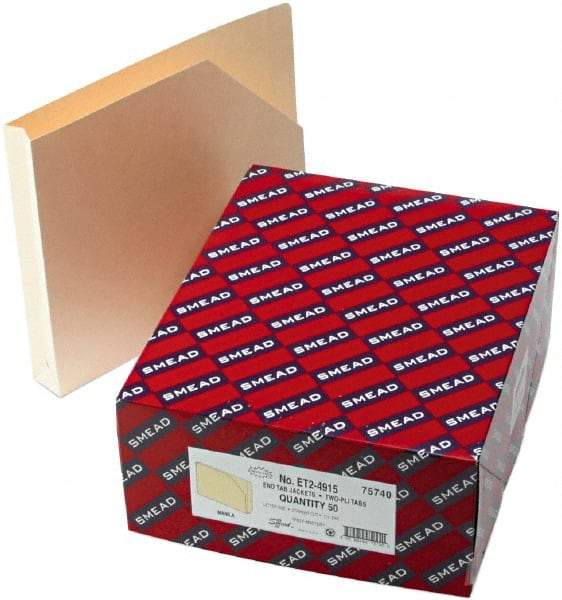 Samsill - 8-1/2 x 11", Letter Size, Manila, File Jackets/Sleeve/Wallet with Expanding End Tab Jacket - 11 Point Stock, Straight Tab Cut Location - Best Tool & Supply