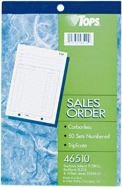 TOPS - 50 Sheet, 5-9/16 x 7-15/16", Sales Order Book - White - Best Tool & Supply