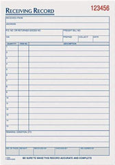 TOPS - 50 Sheet, 5-1/2 x 7-7/8", Receiving Record Book - White - Best Tool & Supply