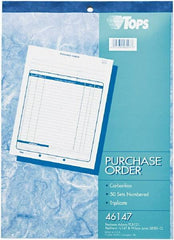 TOPS - 50 Sheet, 8-3/8 x 10-3/16", Purchase Order Book - White - Best Tool & Supply