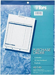 TOPS - 50 Sheet, 8-3/8 x 10-3/16", Purchase Order Book - White - Best Tool & Supply